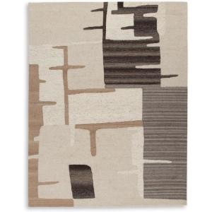 Signature Design by Ashley Kencher Contemporary Indoor Abstract Handmade 8 x 10 Large Rug, Beige & Light Brown(7’8″ x 9’11” (Rectangular))