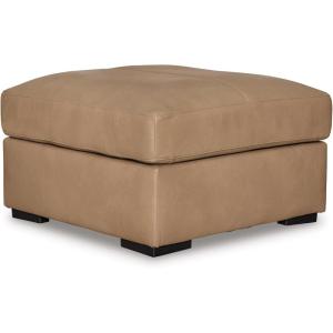 Signature Design by Ashley Maitelynn Casual Upholstered Ottoman, White(Toffee)