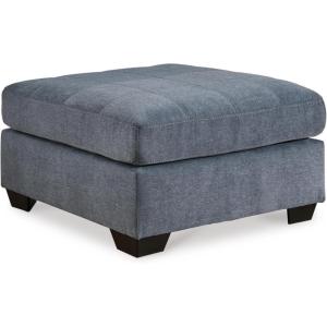 Signature Design by Ashley Marleton Classic Square Upholstered Oversized Accent Ottoman, Light Gray(Blue)