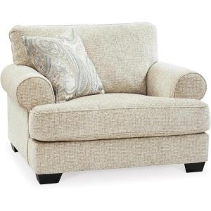 Signature Design by Ashley Monaghan Classic Upholstered Oversized Chair with Toss Pillow, Light Brown(Oversized Chair)