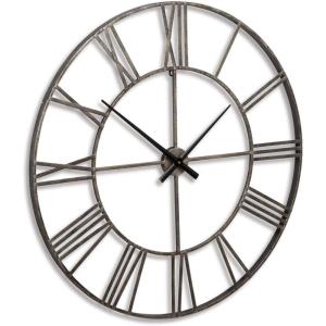 Signature Design by Ashley Paquita Vintage Roman Numeral Round Wall Clock, 36 x 36 Inches, Antique Gray(Gray)