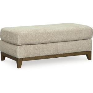 Signature Design by Ashley Parklynn Traditional Firmly Cushioned Rectangular Ottoman, Beige & Brown