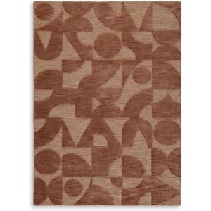 Signature Design by Ashley Perrenton Contemporary Indoor Hand-Tufted Geometric 8 x 10 Rug, Dark Brown & Light Brown(7’8″ x 9’10” (Rectangular))