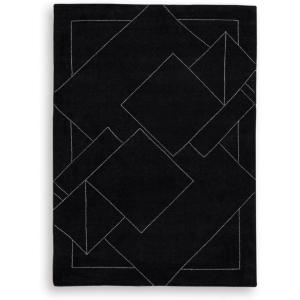 Signature Design by Ashley Qaabiz Bohemian 8′ x 10′ Indoor Medium Pile Geometric Area Rug, Light Brown & Black(Black/White)