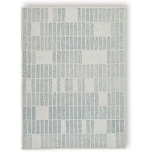 Signature Design by Ashley Qaabiz Bohemian 8′ x 10′ Indoor Medium Pile Geometric Area Rug, Light Brown & Black(Blue/Ivory)