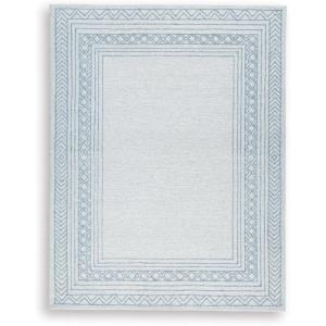 Signature Design by Ashley Qaabiz Bohemian 8′ x 10′ Indoor Medium Pile Geometric Area Rug, Light Brown & Black(Blue/Ivory/Gray)