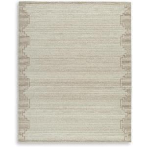 Signature Design by Ashley Qaabiz Bohemian 8′ x 10′ Indoor Medium Pile Geometric Area Rug, Light Brown & Black(Brown/Beige)