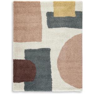 Signature Design by Ashley Qaabiz Bohemian 8′ x 10′ Indoor Medium Pile Geometric Area Rug, Light Brown & Black(Cream/Pink/Gray)