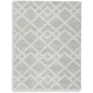 Signature Design by Ashley Qaabiz Bohemian 8′ x 10′ Indoor Medium Pile Geometric Area Rug, Light Brown & Black(Gray/Ivory)