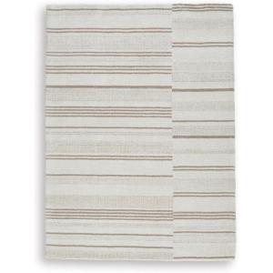 Signature Design by Ashley Qaabiz Bohemian 8′ x 10′ Indoor Medium Pile Geometric Area Rug, Light Brown & Black(Ivory/Tan)
