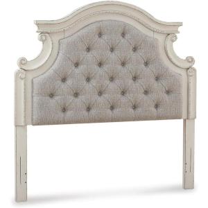 Signature Design by Ashley Realyn Traditional Upholstered Tufted Twin Platform Daybed with 1 Large Drawer, Foundation or Box Spring Not Needed, White & Beige(Full)