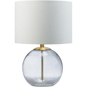 Signature Design by Ashley Samder Contemporary 20.75″ Glass Table Lamp, White