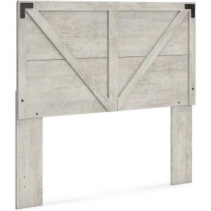Signature Design by Ashley Shawburn Farmhouse Crossbuck Panel Headboard, Queen, Light Gray(Queen)