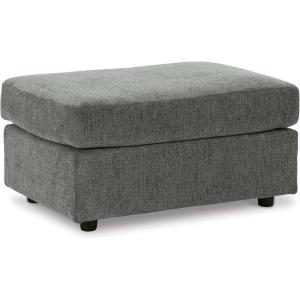 Signature Design by Ashley Stairatt Casual Rectangular Upholstered Ottoman, Gray(Dark Gray)