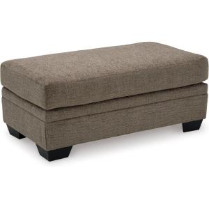 Signature Design by Ashley Stonemeade Casual Upholstered Rectangular Ottoman, Light Brown(Dark Brown)