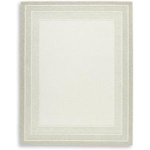 Signature Design by Ashley Teelgan Casual Indoor Hand-Tufted Geometric Wool 8 x 10 Rug, Light Brown & White(7’9″ x 9’9″ (Rectangular))