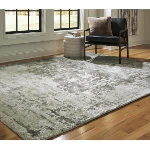 Signature Design by Ashley Valmontic Contemporary Indoor Abstract 8 x 10 Large Rug, Gray & Light Gray(7’10” x 10’1″ (Rectangular))