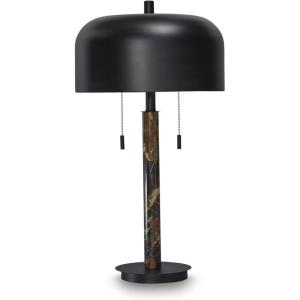 Signature Design by Ashley Wendfield Industrial Metal Floor Lamp with Dome Shade, Metallic(Brown/Black)