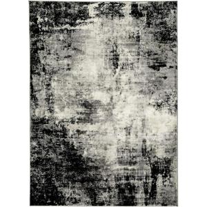 Signature Design by Ashley Zekeman Contemporary 8 x 10 Medium Pile Abstract Design Rug, Black, Cream & Gray(5’3″ x 7’7″ (Rectangular))