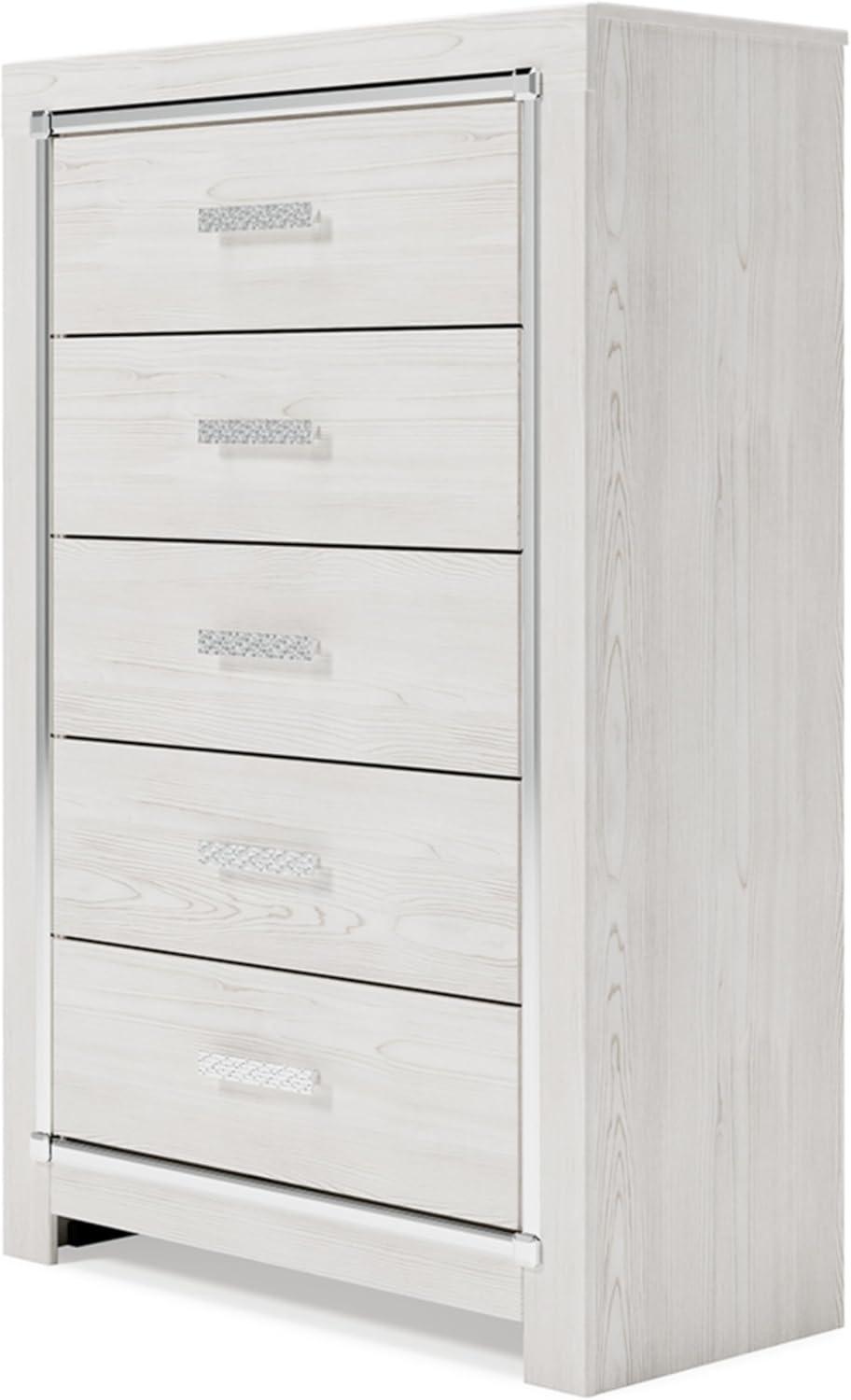 imageSignature Design by Ashley Altyra Contemporary 5 Drawer Chest WhiteWhite