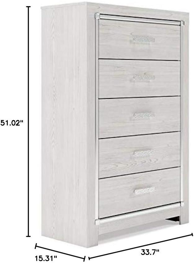 imageSignature Design by Ashley Altyra Contemporary 5 Drawer Chest WhiteWhite