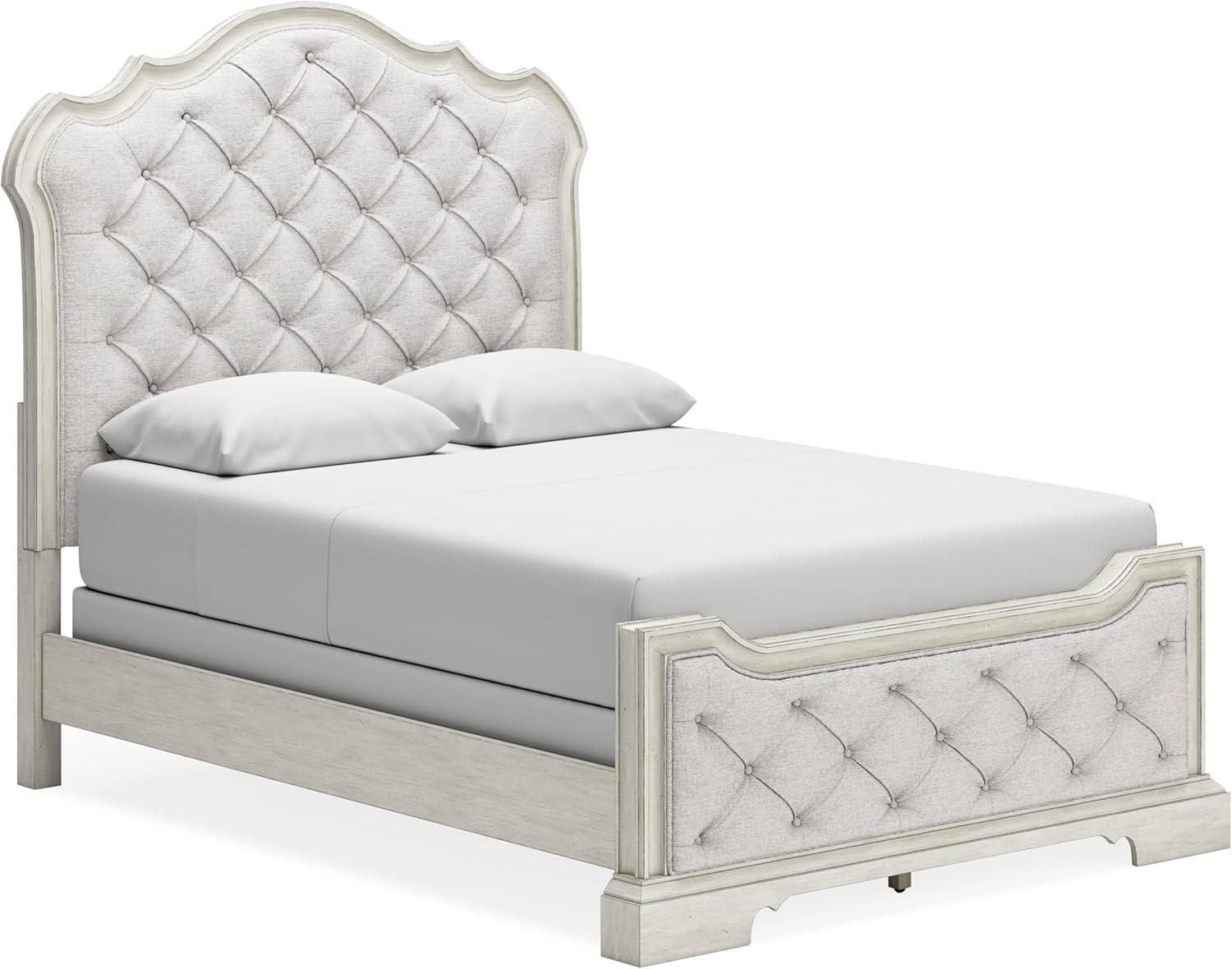 imageSignature Design by Ashley Arlendyne Classic Tufted Upholstered Panel Headboard Queen White