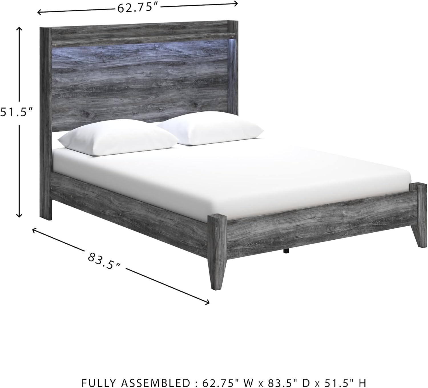 imageSignature Design by Ashley Baystorm Casual Queen Panel Bed with LED Lights Foundation or Box Spring Needed Gray
