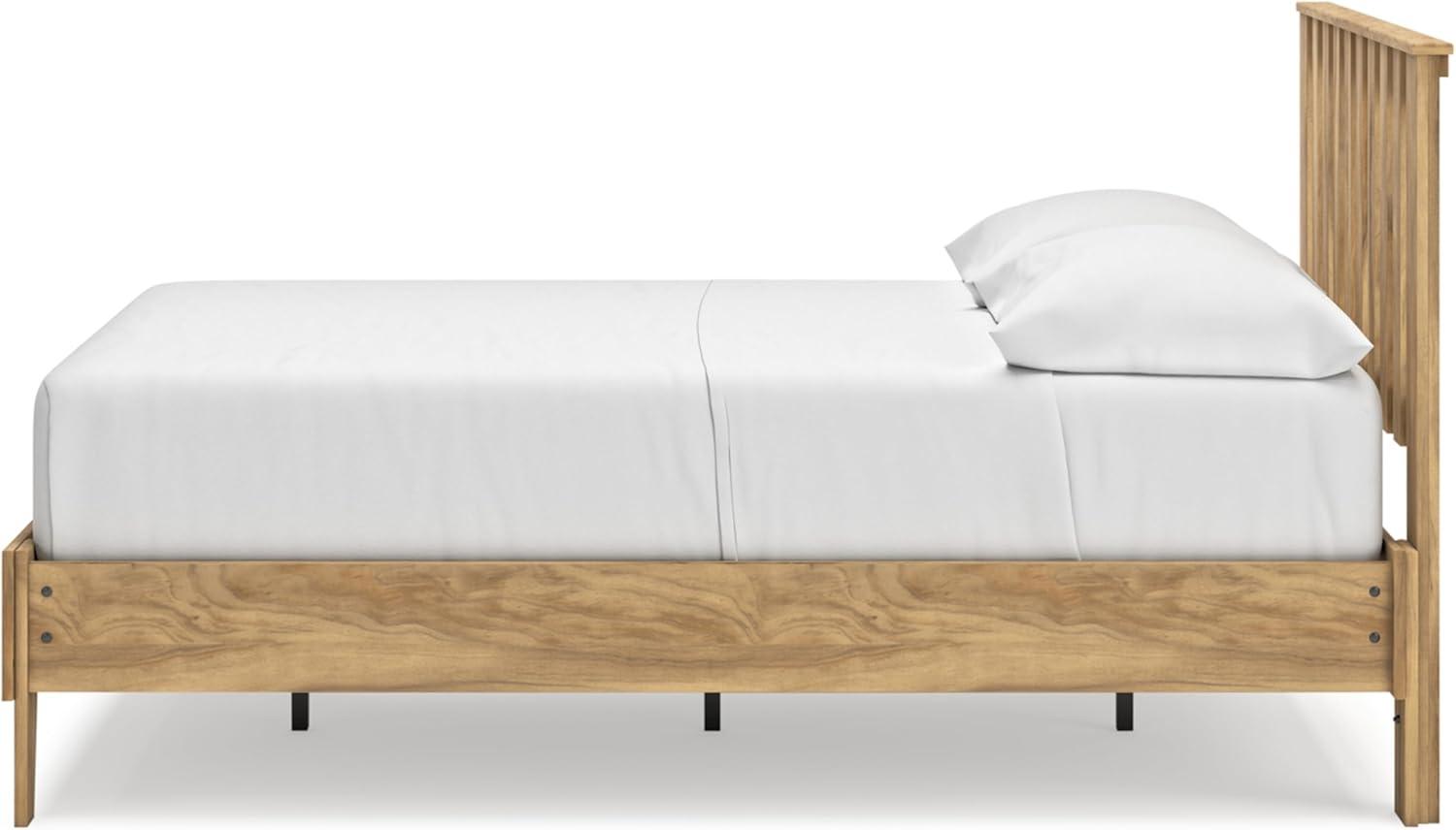 imageSignature Design by Ashley Bermacy Farmhouse Panel Headboard with Vertical Slat Design Queen Light BrownFull