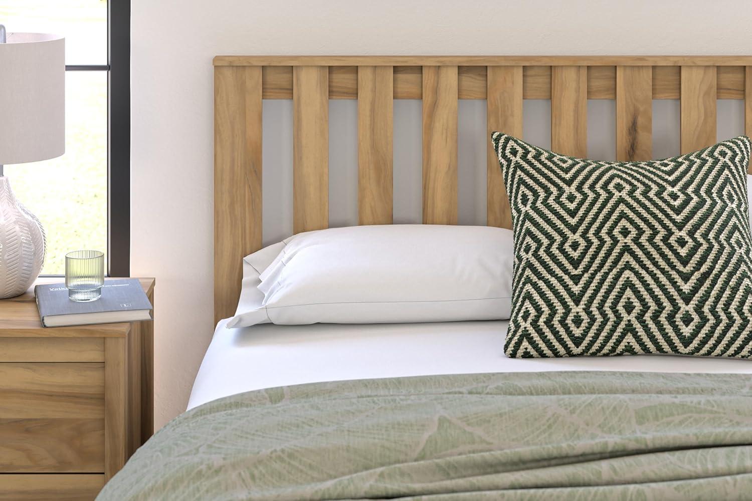 imageSignature Design by Ashley Bermacy Farmhouse Panel Headboard with Vertical Slat Design Queen Light BrownFull
