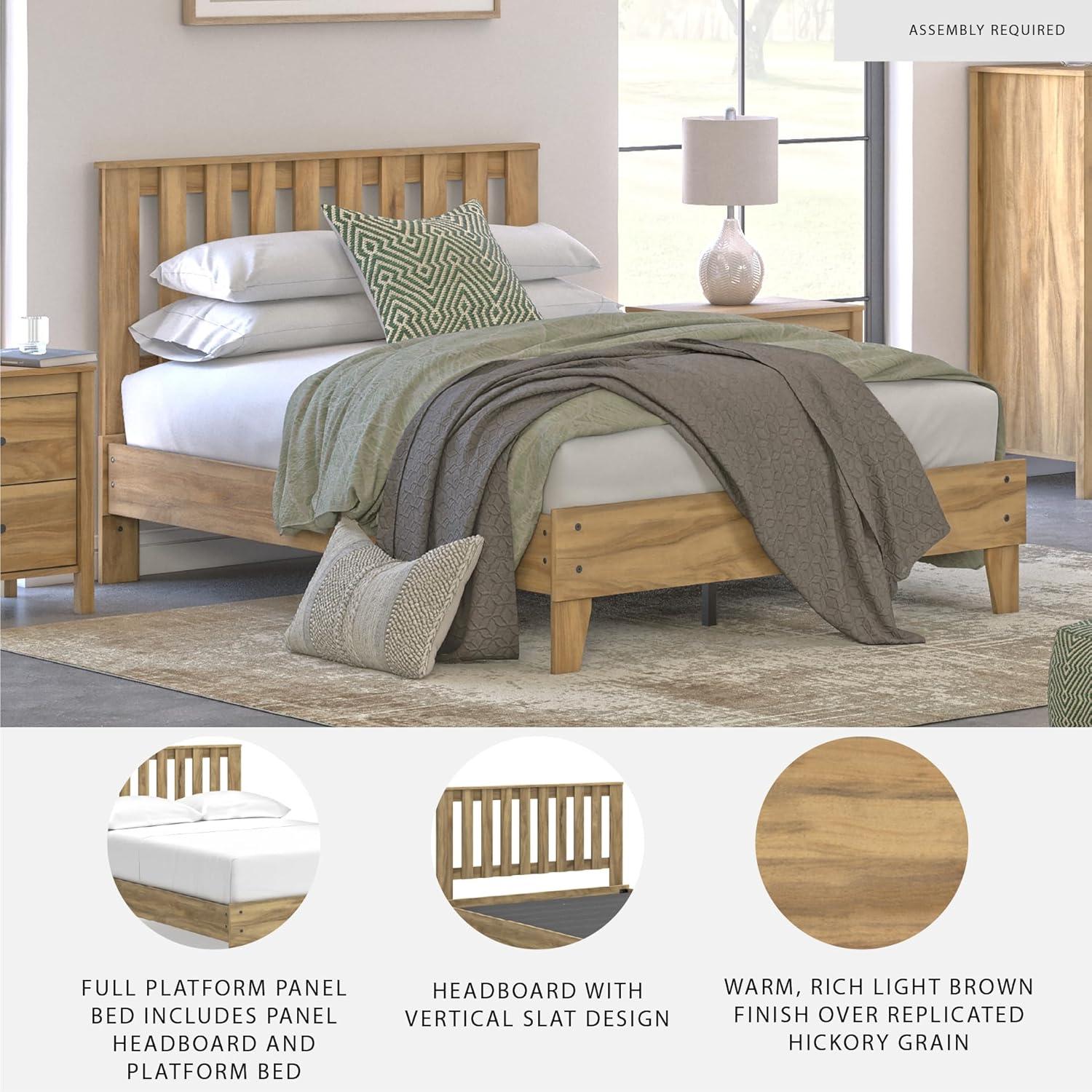 imageSignature Design by Ashley Bermacy Farmhouse Panel Headboard with Vertical Slat Design Queen Light BrownFull