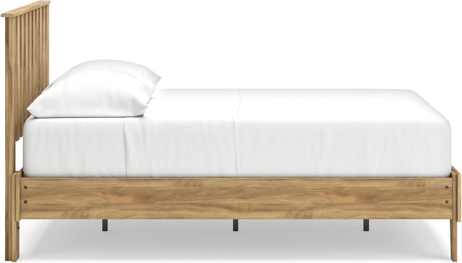 imageSignature Design by Ashley Bermacy Farmhouse Panel Headboard with Vertical Slat Design Queen Light BrownFull