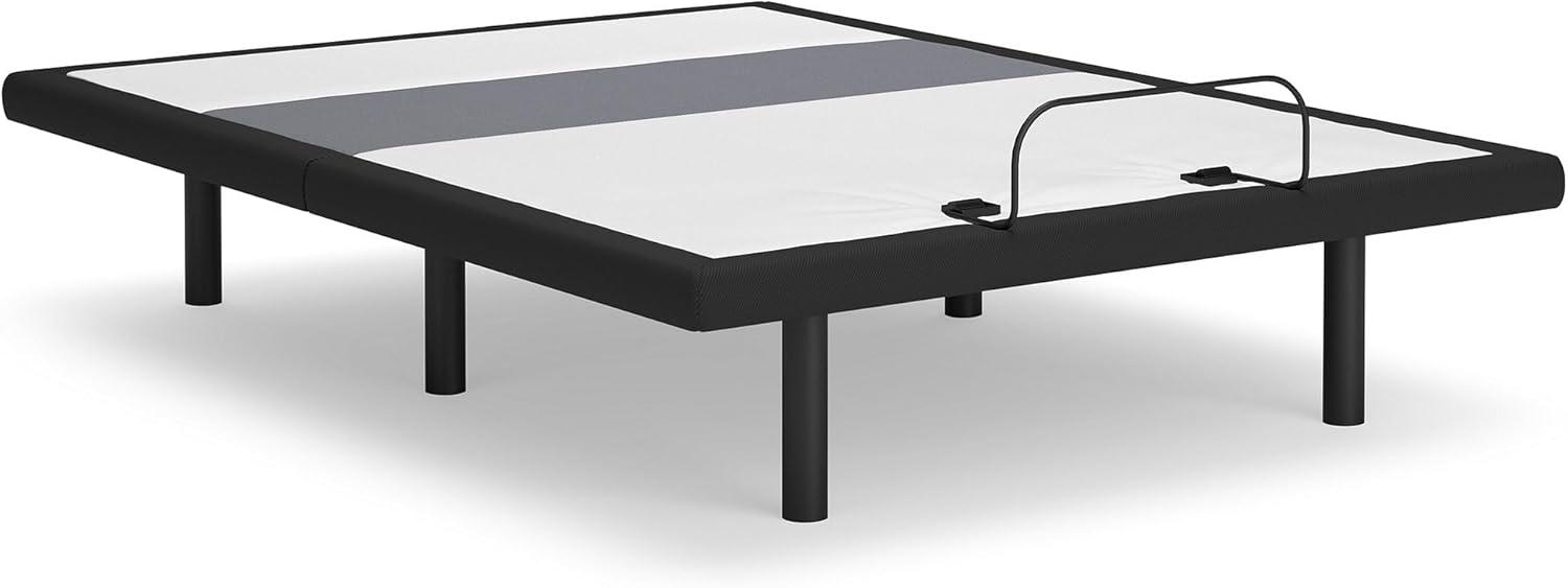 imageSignature Design by Ashley Best Base with Lumbar and Audio Traditional Full Adjustable Head Base with LED Lighting and Remote Control Gray