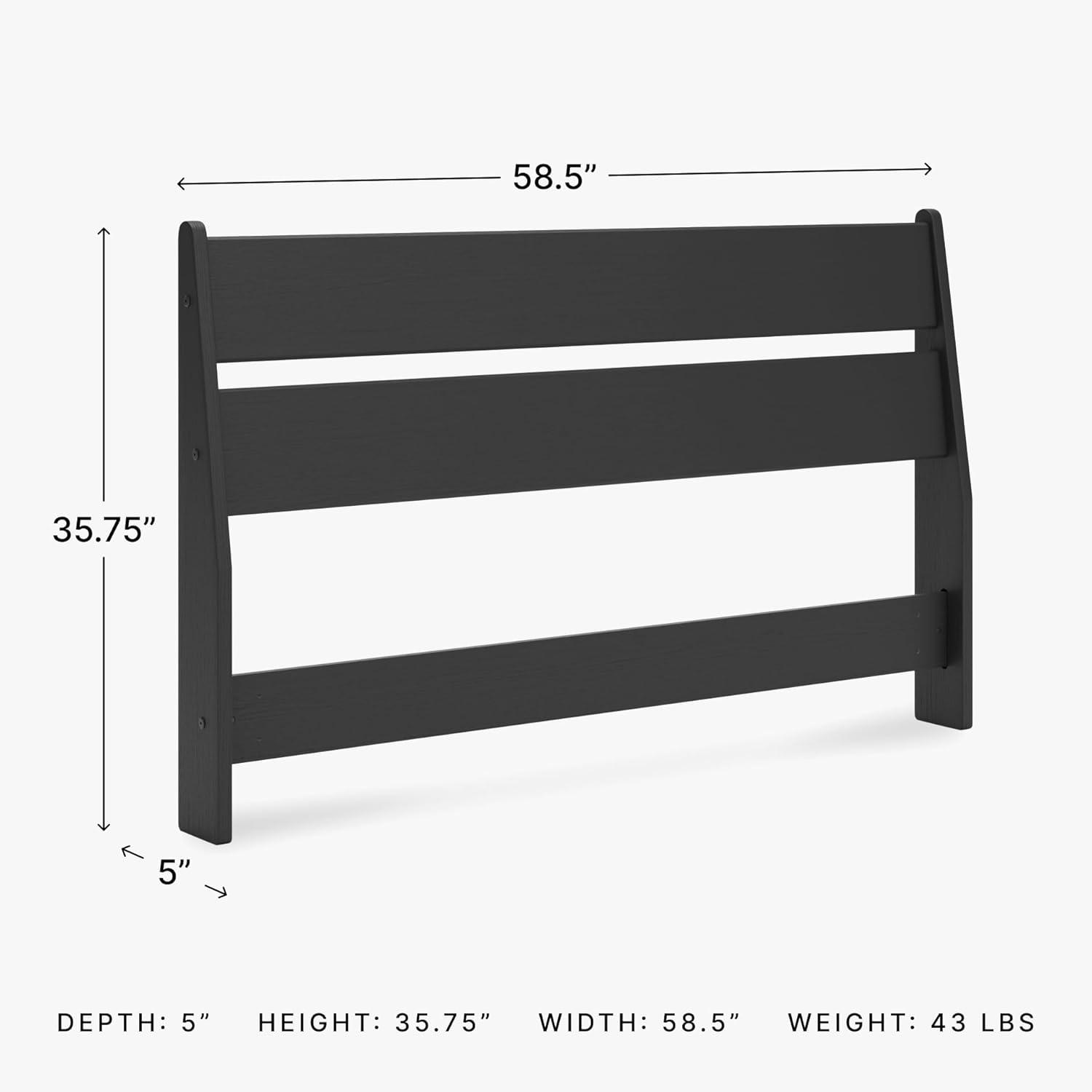 imageSignature Design by Ashley Deanlow Rustic Panel Headboard Full Light BrownBlack