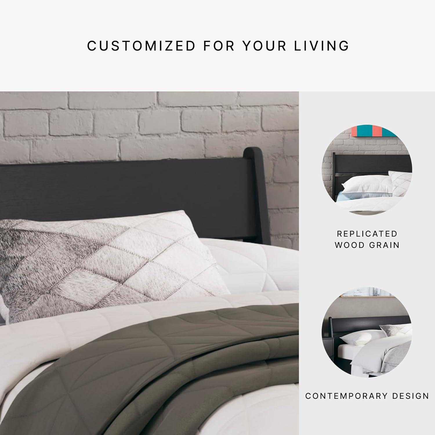 imageSignature Design by Ashley Deanlow Rustic Panel Headboard Full Light BrownBlack