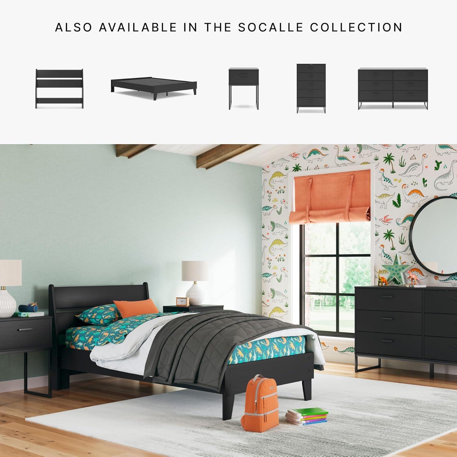 imageSignature Design by Ashley Deanlow Rustic Panel Headboard Full Light BrownBlack