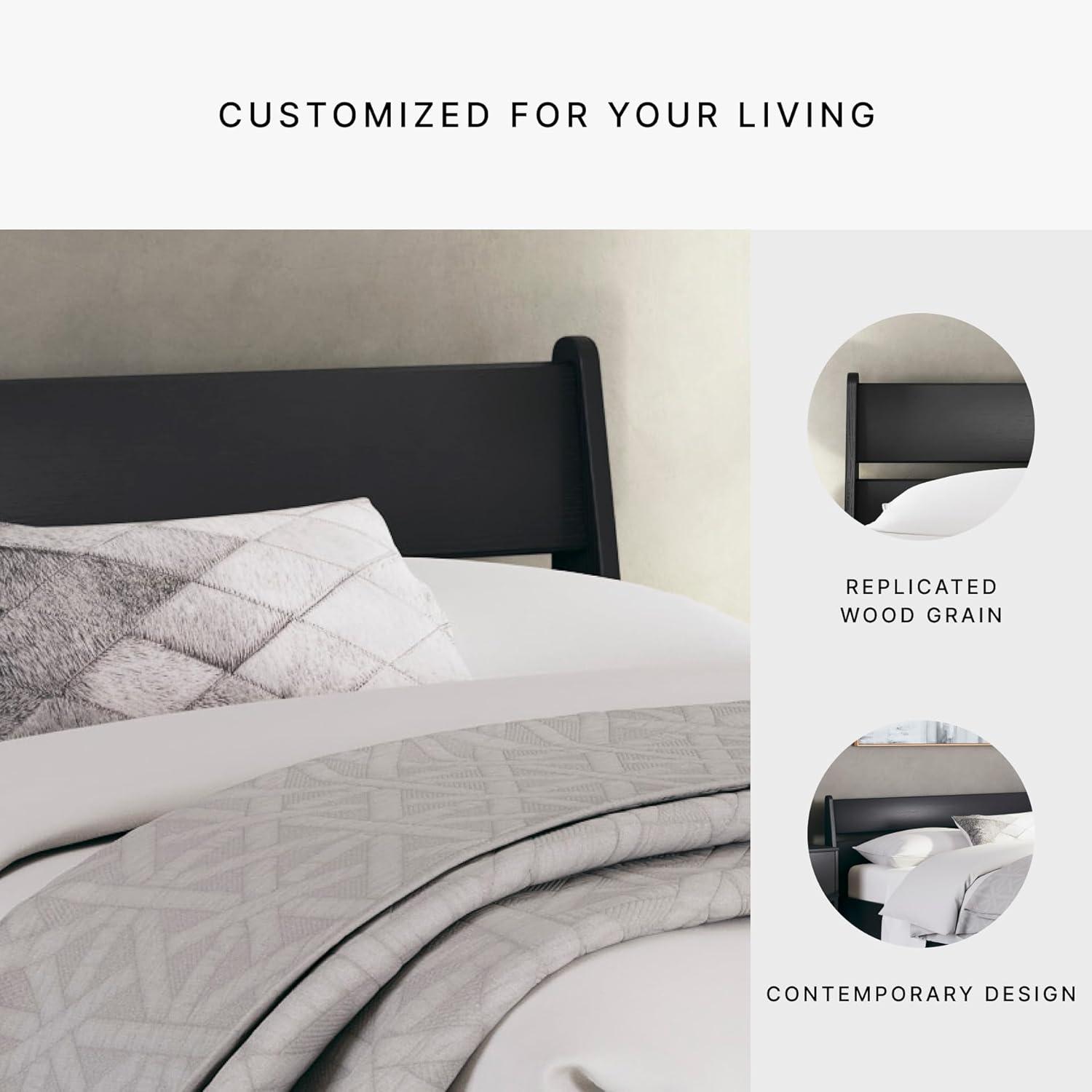 imageSignature Design by Ashley Deanlow Rustic Panel Headboard Full Light BrownBlack