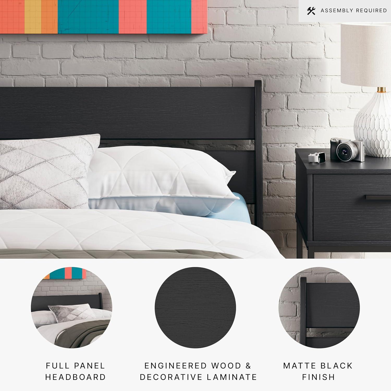 imageSignature Design by Ashley Deanlow Rustic Panel Headboard Full Light BrownBlack