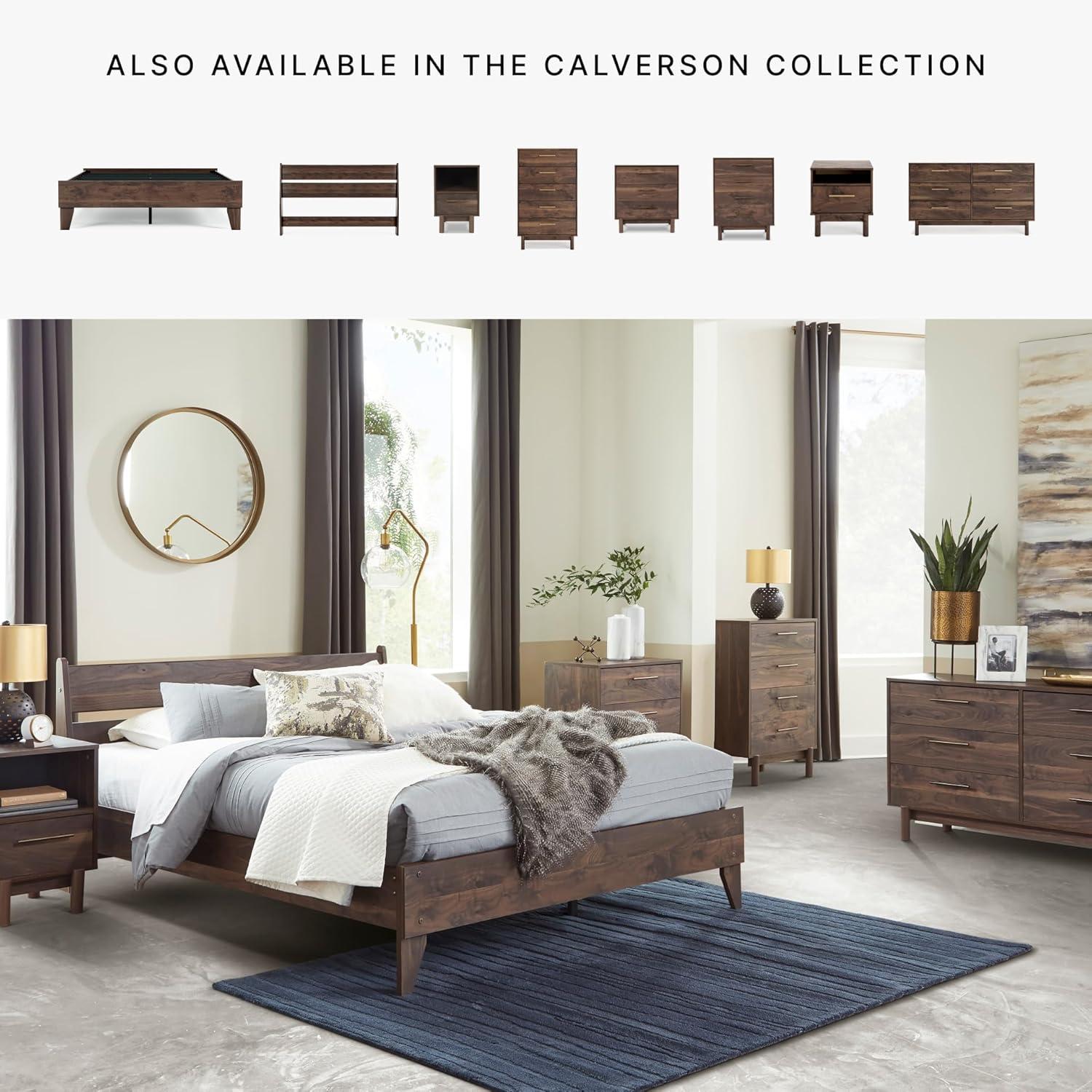 imageSignature Design by Ashley Deanlow Rustic Panel Headboard Full Light BrownDark Brown