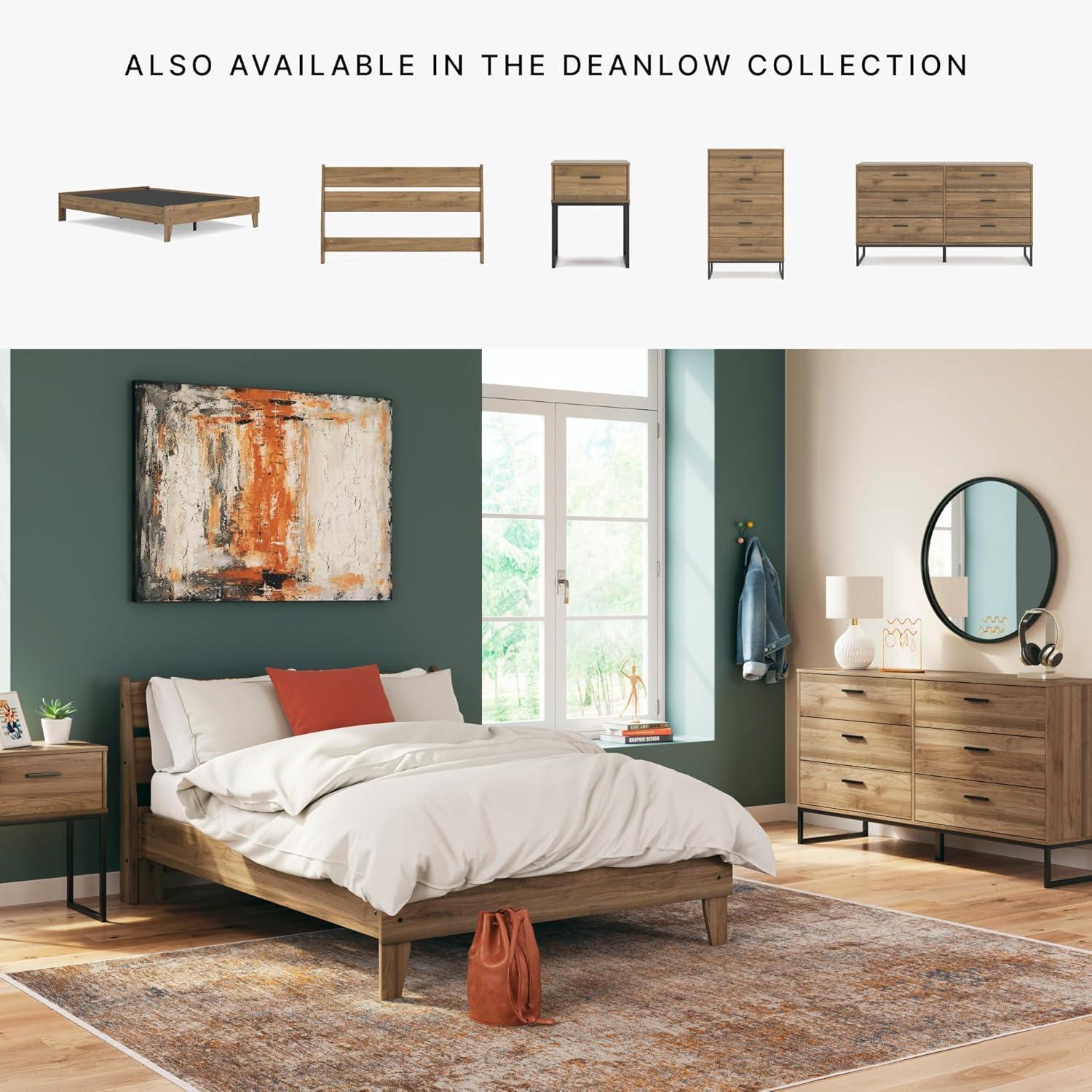imageSignature Design by Ashley Deanlow Rustic Panel Headboard Full Light BrownHoney Brown