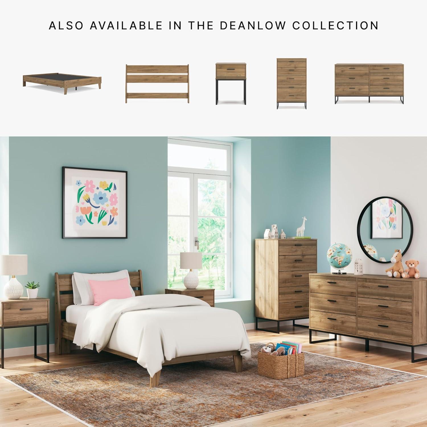 imageSignature Design by Ashley Deanlow Rustic Panel Headboard Full Light BrownHoney Brown