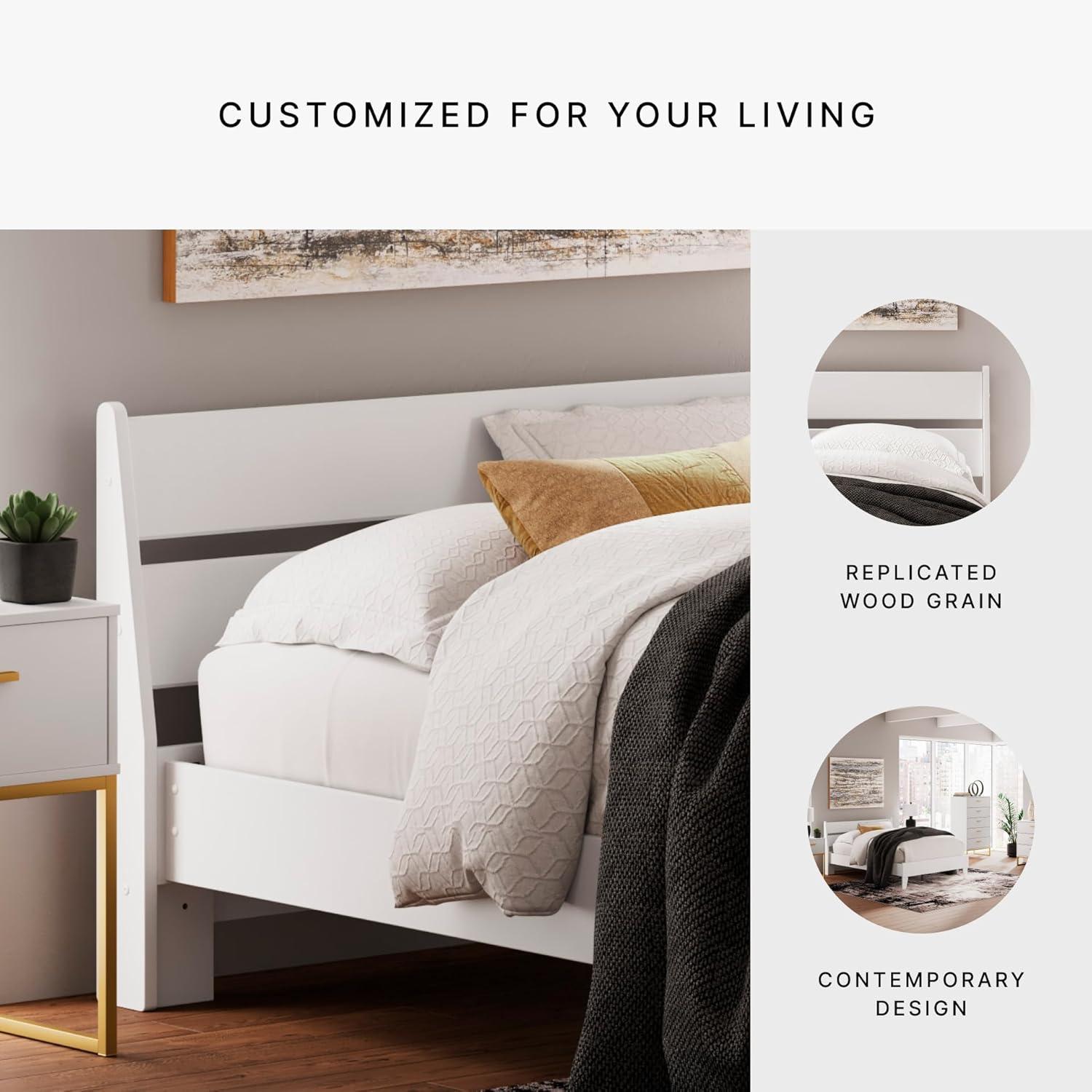 imageSignature Design by Ashley Deanlow Rustic Panel Headboard Full Light BrownWhite