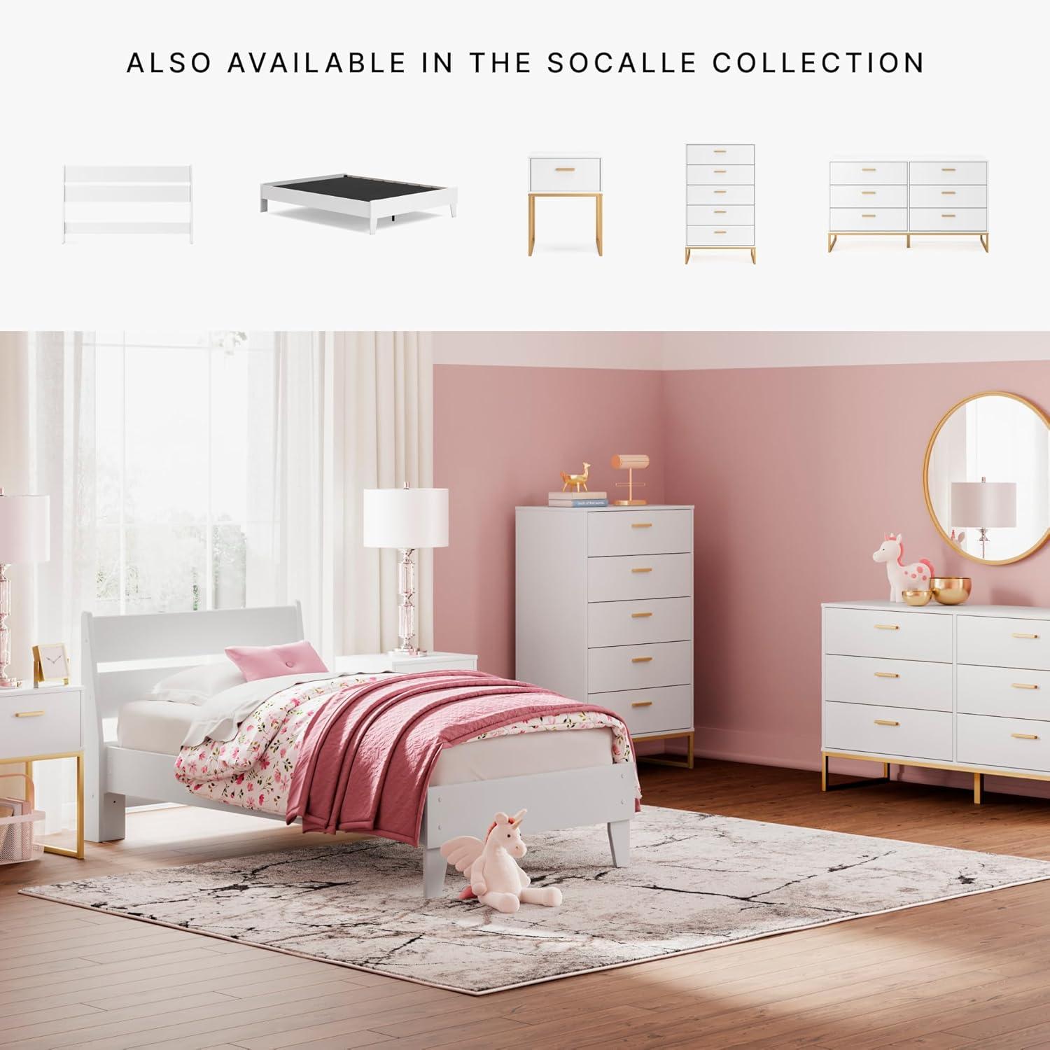 imageSignature Design by Ashley Deanlow Rustic Panel Headboard Full Light BrownWhite