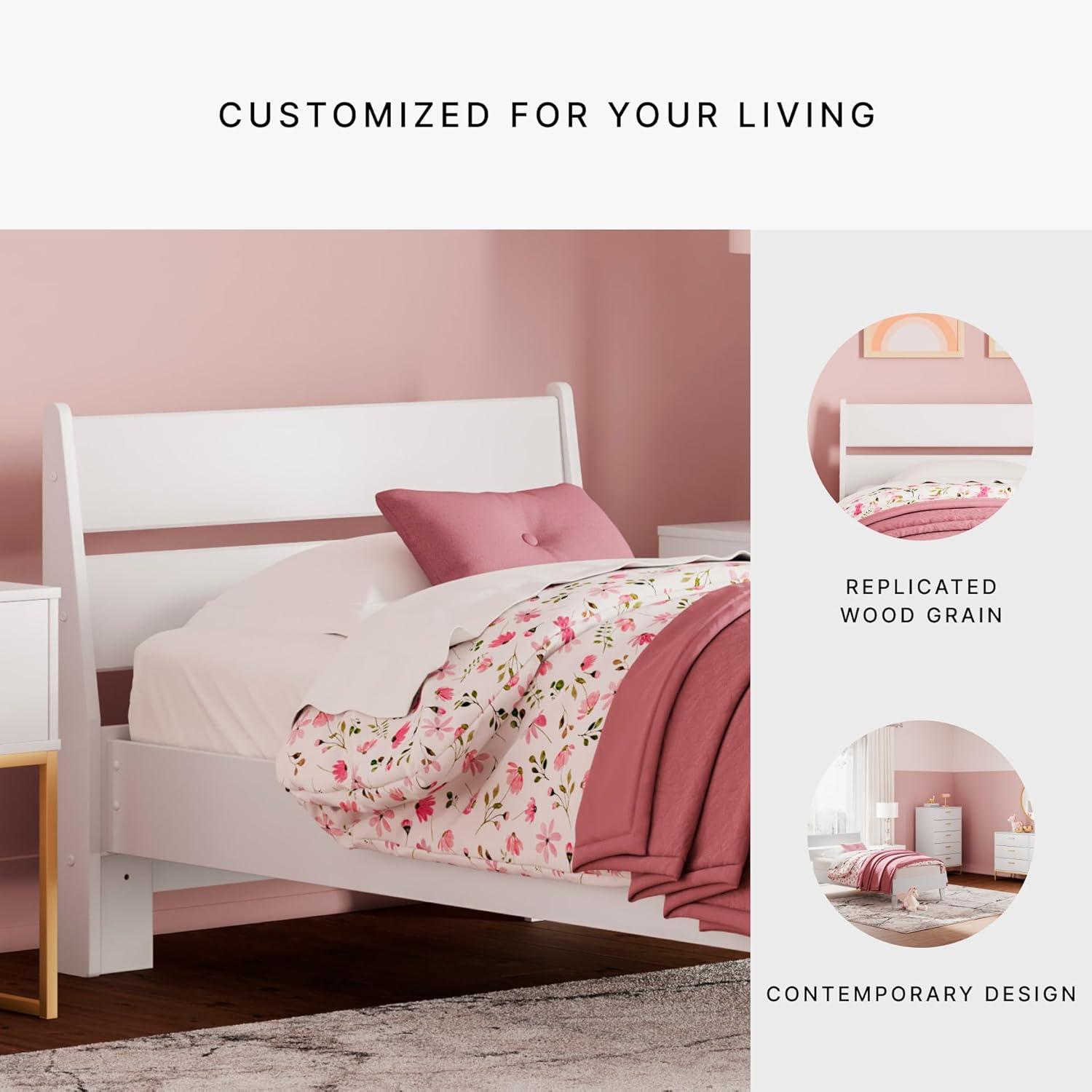 imageSignature Design by Ashley Deanlow Rustic Panel Headboard Full Light BrownWhite