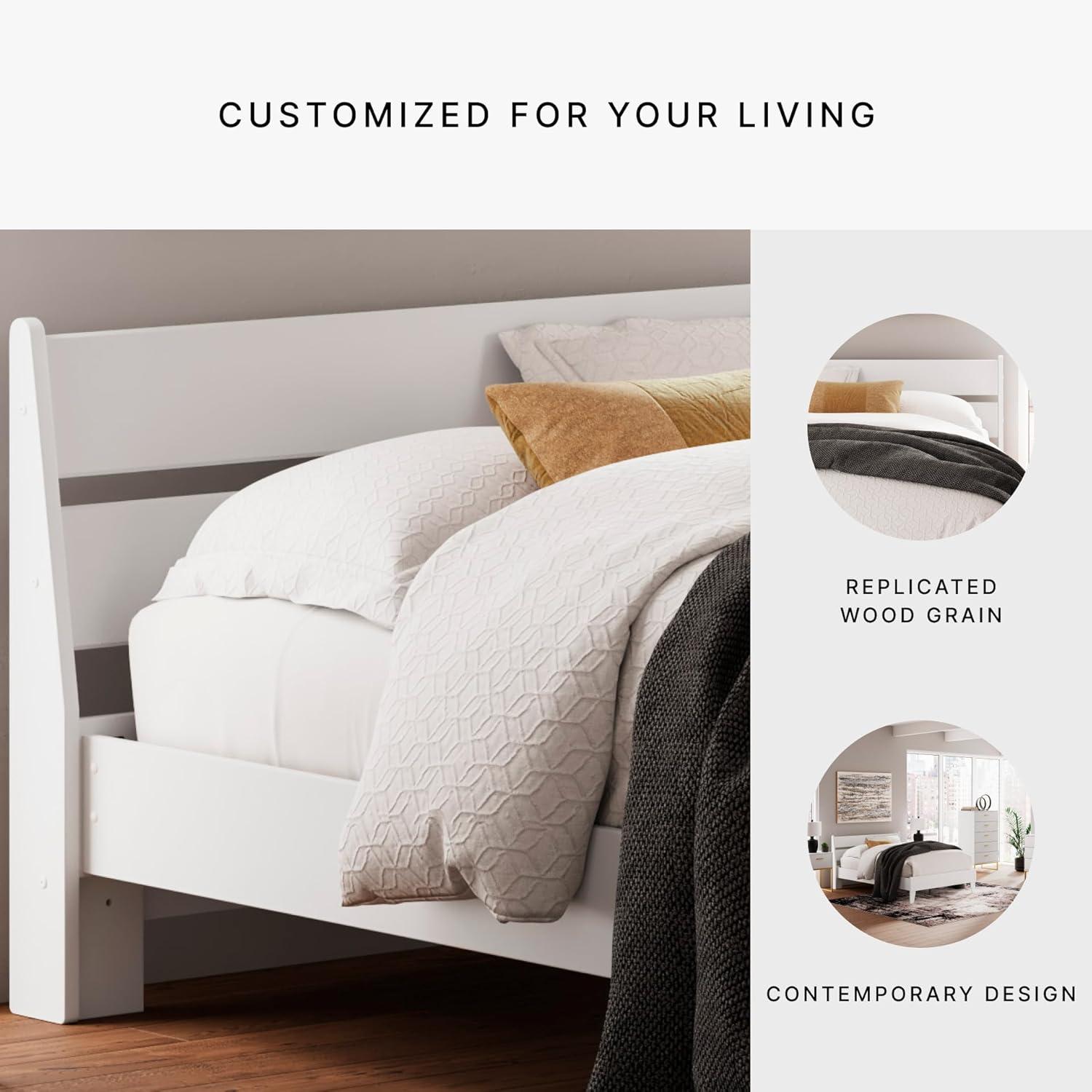 imageSignature Design by Ashley Deanlow Rustic Panel Headboard Full Light BrownWhite