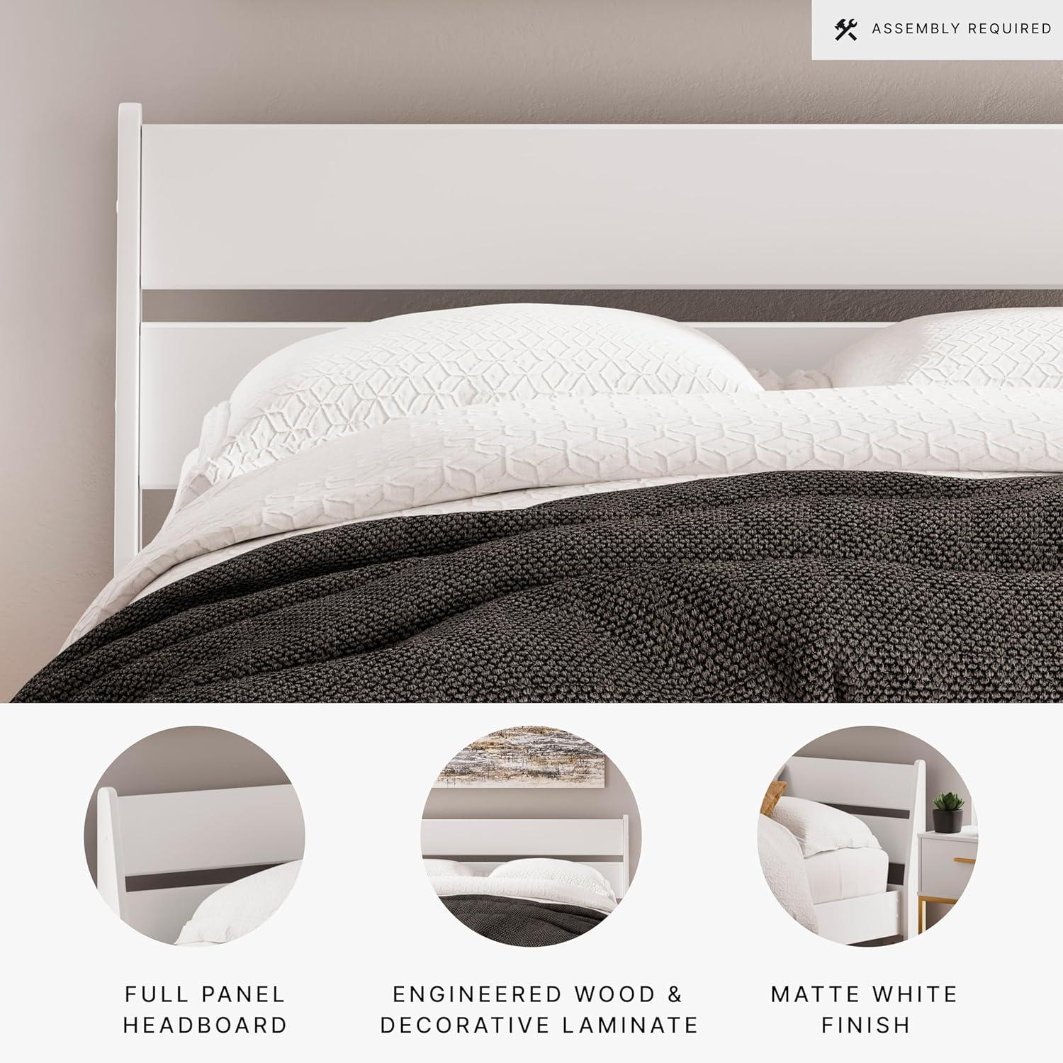 imageSignature Design by Ashley Deanlow Rustic Panel Headboard Full Light BrownWhite