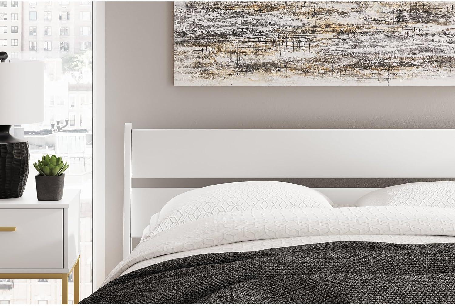 imageSignature Design by Ashley Deanlow Rustic Panel Headboard Full Light BrownWhite