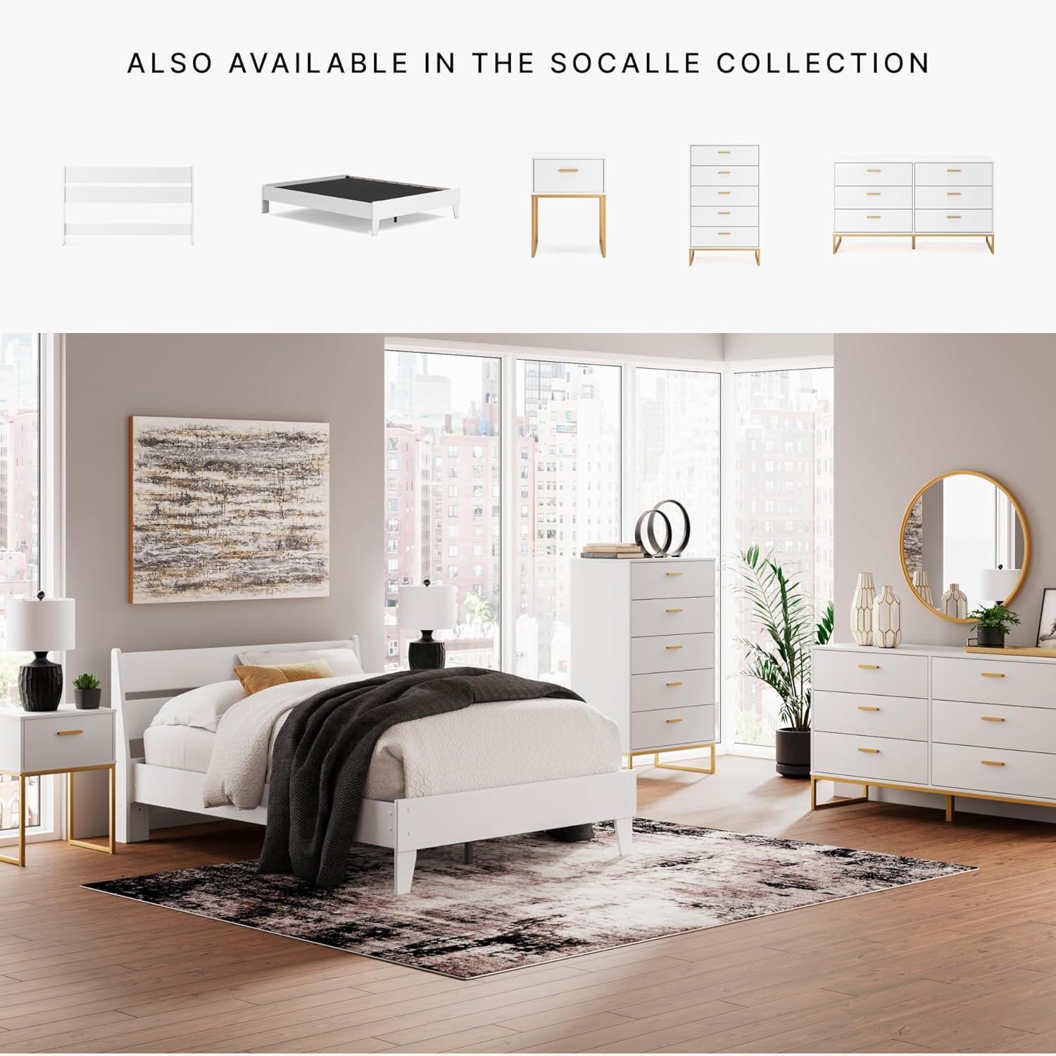 imageSignature Design by Ashley Deanlow Rustic Panel Headboard Full Light BrownWhite