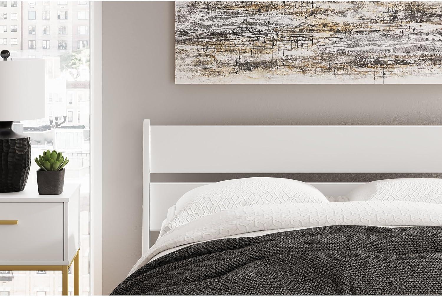 imageSignature Design by Ashley Deanlow Rustic Panel Headboard Full Light BrownWhite