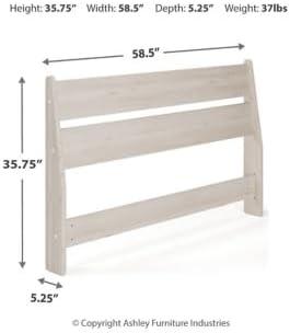 imageSignature Design by Ashley Deanlow Rustic Panel Headboard Full Light BrownWhitewash