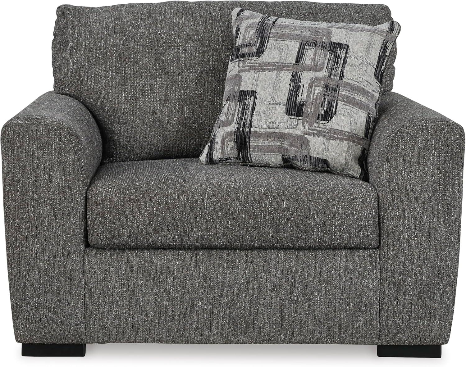 imageSignature Design by Ashley Gardiner Modern Upholstered Oversized Chair with 1 Throw Pillow Gray